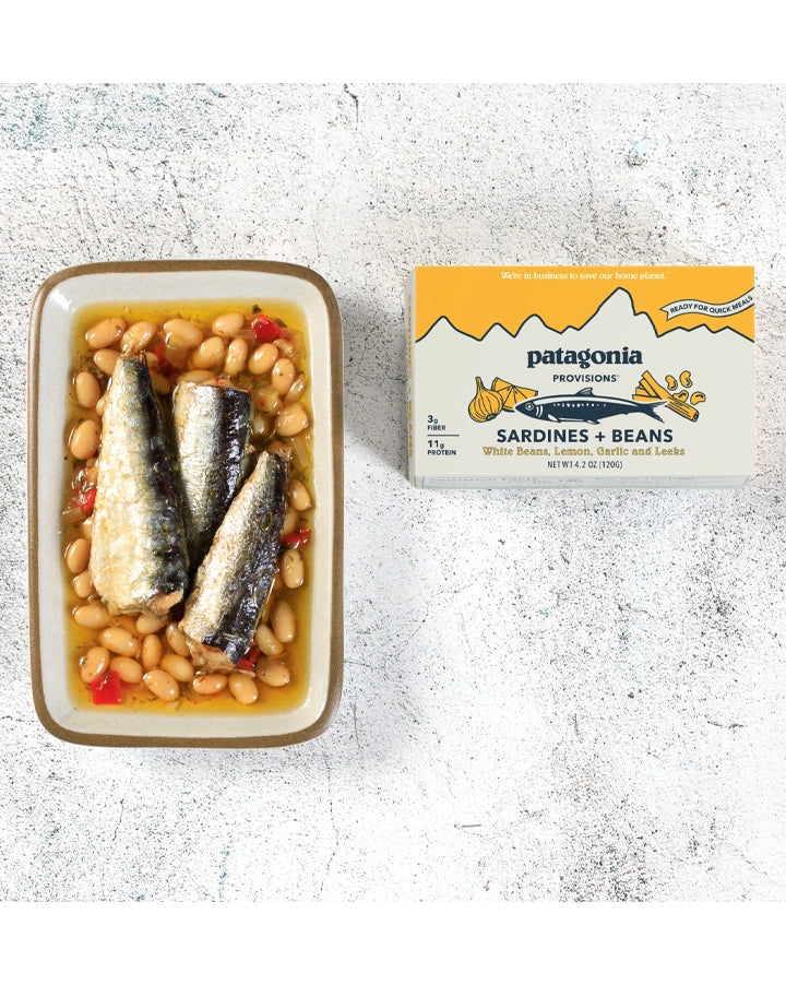 Patagonia Provisions Sardines with White Beans, Lemon, Garlic, & Leeks