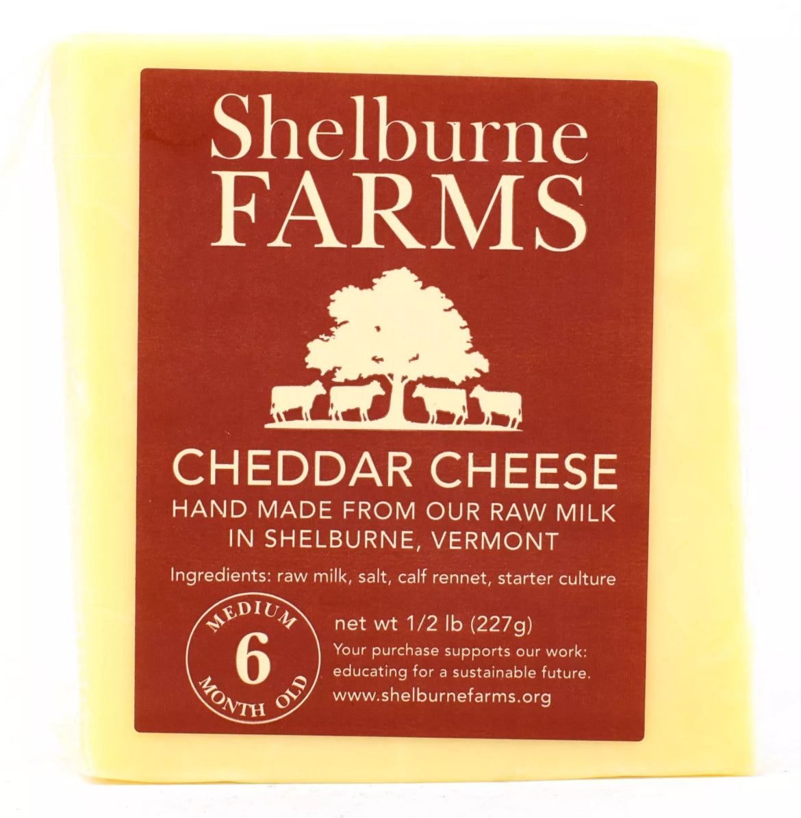 Shelburne Farms  6 Month  Medium Cheddar Cheese  Shelburne, Vermont