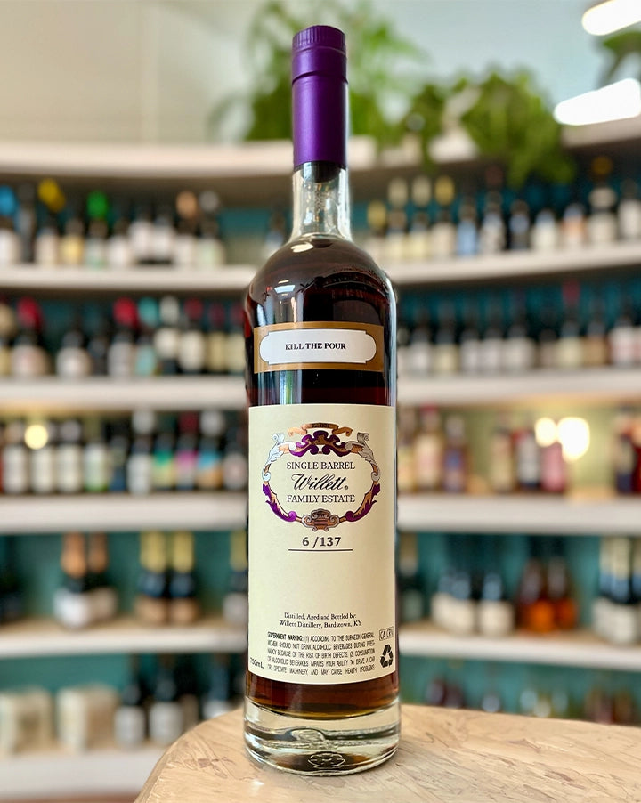 Willett Distillery  'Kill the Pour'  Aged 10 Years  Single Barrel Straight Kentucky Bourbon Whiskey  Bardstown