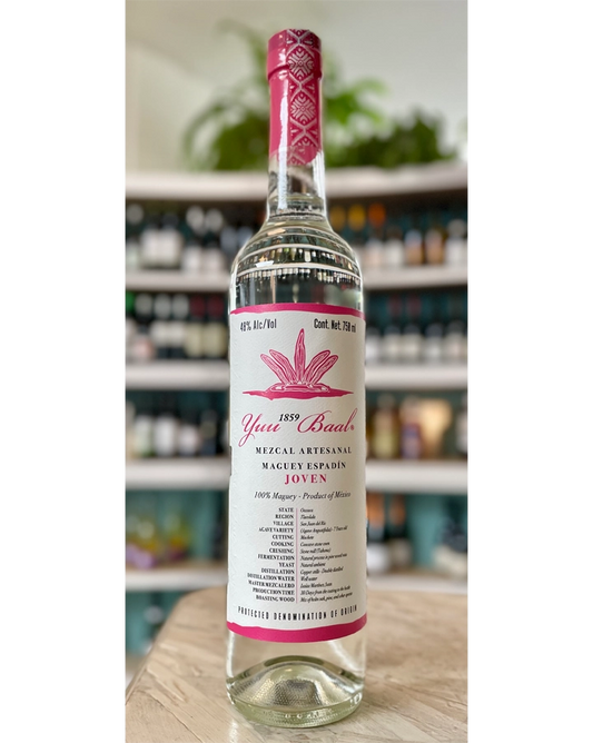 Yuu Baal  "Joven"  Mezcal Artisnal  Maguey Espadín  San Juan del Rio  Oaxaca