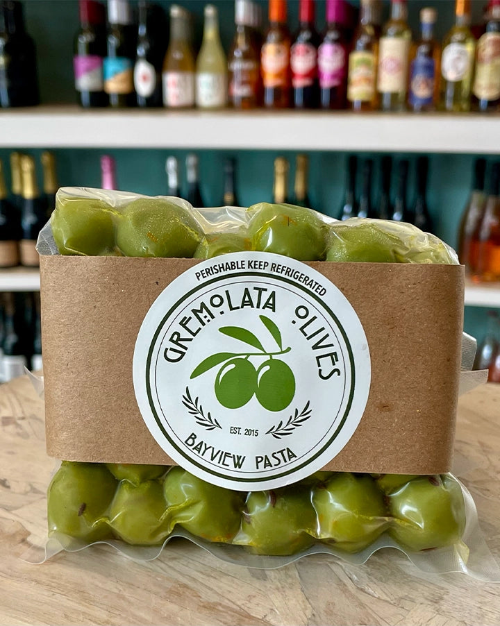 Bayview Pasta  "Gremolata"  Marinated Castelvetrano Olives