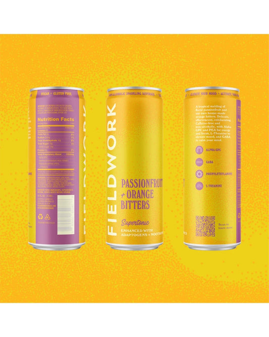 Fieldwork  "Passionfruit + Orange Bitters"  Non-Alcoholic Sparkling Supertonic