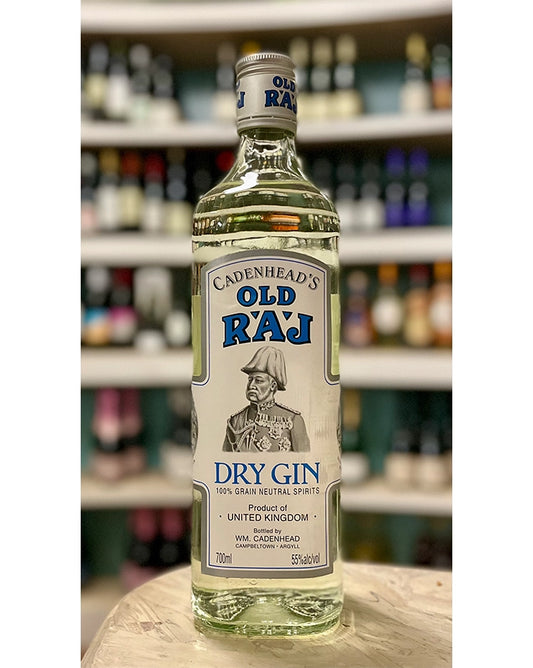 W.M. Cadenhead  Old Raj Gin  110 Proof  Campbeltown, Argyll, Scotland