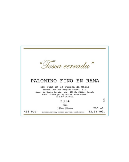 Tosca Cerrada  "Palomino Fino En Rama (Mosto)"  2021  Sanlúcar de Barrameda